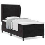 vidaXL Lit à ressorts avec matelas Noir 100 x 200 cm Velours