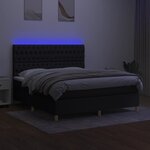 vidaXL Sommier à lattes de lit et matelas et LED Noir 160x200 cm Tissu