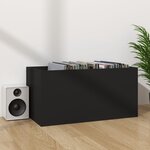 vidaXL Boîte de rangement de vinyles Noir 71x34x36cm Bois d'ingénierie