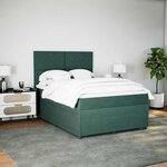 vidaXL Sommier à lattes de lit et matelas Vert foncé 160x200cm Velours