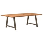 vidaXL Table à manger et bord naturel bois massif chêne rectangulaire
