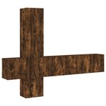 vidaXL Unités murales TV 5 Pièces chêne fumé bois d'ingénierie