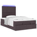vidaXL Cadre de lit ottoman avec matelas marron foncé 120x200 cm tissu
