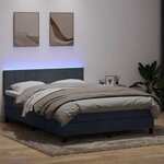 vidaXL Sommier à lattes de lit et matelas et LED gris foncé 140x210cm velours