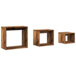 vidaXL Tables gigognes 3 Pièces vieux bois bois d'ingénierie