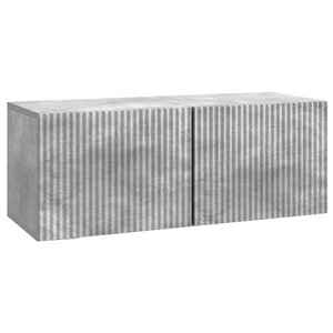 vidaXL Meuble TV mural Gris béton 78 5 x 31 x 30 cm Bois d'ingénierie