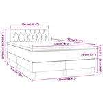 vidaXL Sommier à lattes de lit matelas LED gris foncé 120x190 cm tissu