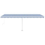 vidaXL Auvent automatique sur pied 600x300 cm Bleu/Blanc