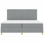 vidaXL Lit à ressort LED avec matelas Gris clair 200 x 200 cm tissu
