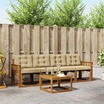 vidaXL Ensemble de canapés d'extérieur 5 pc Naturel et Beige