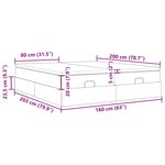 VidaXL Cadre de lit ottoman avec matelas gris foncé 160x200cm tissu