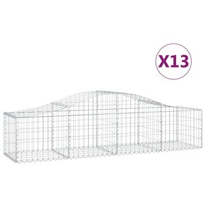 vidaXL Paniers à gabions arqués 13 Pièces 200x50x40/60 cm fer galvanisé