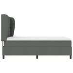 vidaXL Lit à ressorts avec matelas Gris foncé 140 x 200 cm tissu