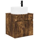 vidaXL Meuble de lavabo mural Chêne fumé 49 x 44 5 x 65 5 cm