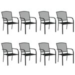 vidaXL Ensemble à manger de jardin 9 Pièces anthracite acier