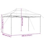vidaXL Tente de réception pliable escamotable beige 440x292x315 cm