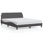 vidaXL Cadre de lit Dover gris 160x200 cm similicuir