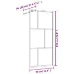vidaXL Paroi de douche avec verre ESG transparent rouge 90x195 cm