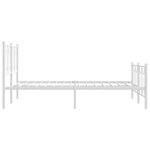 vidaXL Cadre de lit métal sans matelas et pied de lit blanc 140x190 cm