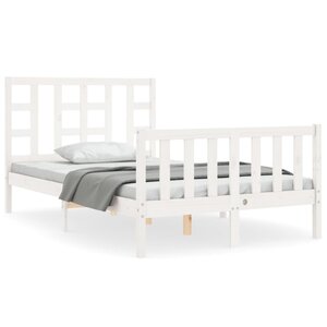 vidaXL Cadre de lit sans matelas blanc bois de pin massif