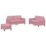 vidaXL Ensemble de canapés 3 Pièces rose velours