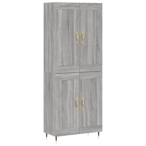vidaXL Buffet haut Sonoma gris 69 5x34x180 cm Bois d'ingénierie