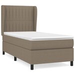 vidaXL Sommier à lattes de lit avec matelas Taupe 90x190 cm Tissu