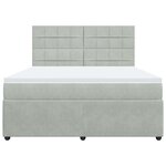 vidaXL Sommier à lattes de lit et matelas Gris clair 180x200cm Velours