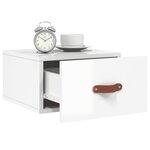 vidaXL Table de chevet murale blanc brillant 35x35x20 cm