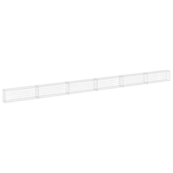 vidaXL Mur en gabion avec couvercles Acier galvanisé 900x30x50 cm