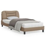 vidaXL Cadre de lit avec lumières LED cappuccino 90x190 cm similicuir