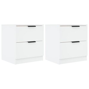 vidaXL Tables de chevet 2 Pièces Blanc Bois d'ingénierie