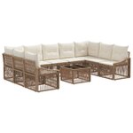 vidaXL Ensemble de canapé de jardin 10 Pièces Beige polyrotin