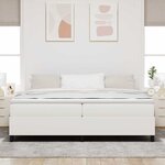 vidaXL Lit à ressorts Crème et Blanc 200 x 200 cm