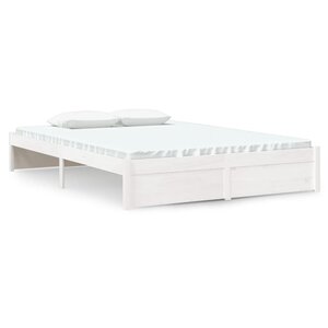 vidaXL Cadre de lit sans matelas blanc bois massif 140x190 cm