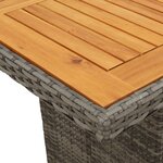 vidaXL Ensemble à manger de jardin et coussins 7 Pièces gris rotin