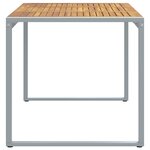 Table de salle à manger extérieure vidaXL Grise 160x80x75 cm Acier et Bois Massif d'Acacia