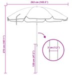 Parasol de plage vidaXL avec pied en aluminium bleu et blanc 300 cm