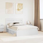 vidaXL Cadre de lit Blanc 140 x 200 cm Bois de pin massif