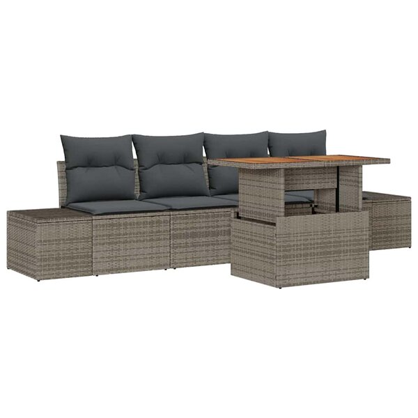 vidaXL Ensemble de salle à manger pour jardin 5 Pièces Gris et marron
