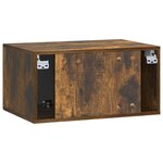 vidaXL Meuble TV mural Chêne fumé 59 5 x 41 x 30 cm Bois d'ingénierie