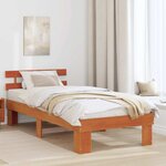 vidaXL Cadre de lit avec tête de lit Marron 75 x 190 cm