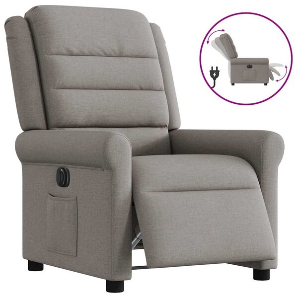 vidaXL Fauteuil inclinable électrique Taupe Tissu