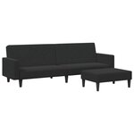 vidaXL Canapé-lit à 2 places avec repose-pied noir velours