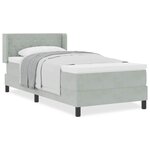 vidaXL Lit à ressorts avec matelas Gris clair 90x200 cm Velours