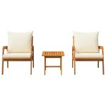 vidaXL Ensemble bistrot Marron 45 x 45 x 38cm Bois d'acacia massif