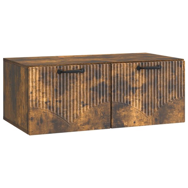 vidaXL Meuble TV mural Chêne fumé 78 5 x 41 x 30 cm Bois d'ingénierie