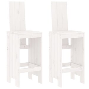 vidaXL Tabourets de bar lot de 2 blanc 40x42x120 cm bois massif de pin