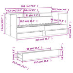 vidaXL Lit de jour avec tiroirs sans matelas blanc 90x200 cm