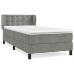 vidaXL Sommier à lattes de lit et matelas Gris clair 90x200 cm Velours